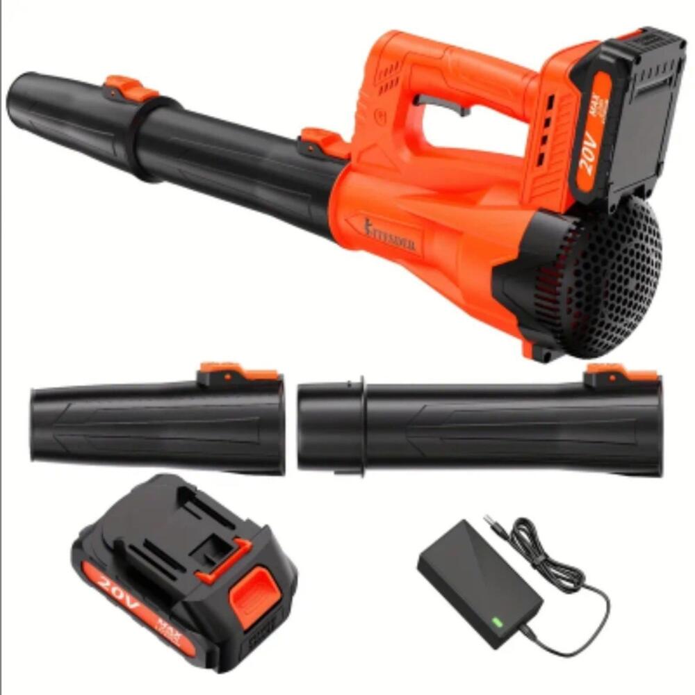 High Power Cordless Leaf Blower With Battery, 580CFM/160MPH, Extension Nozzle,